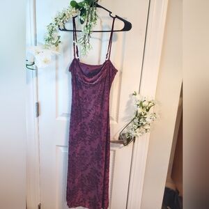 Plum floral velvet maxi dress from Cider